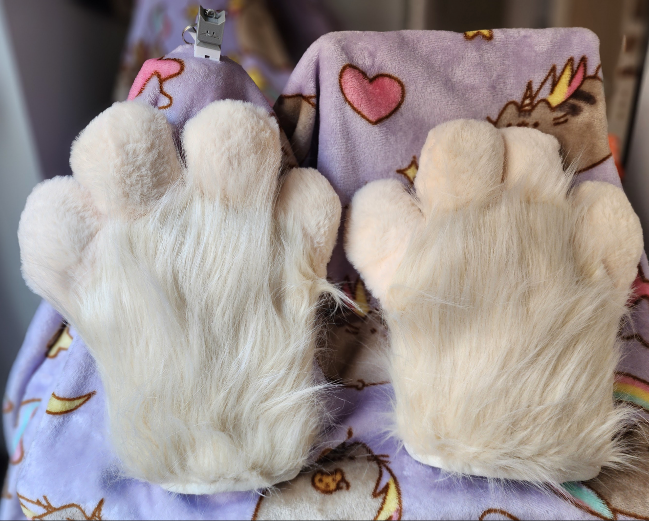 Hand Made Furry Cat Gloves - Image 6