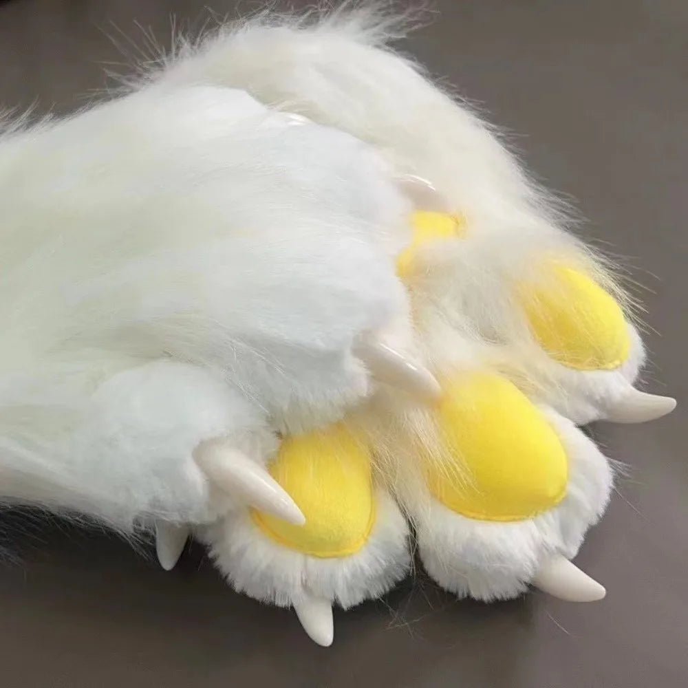 Multicolored Beans Faux Fur Beast Paws - Soft Cosplay Gloves - Image 11