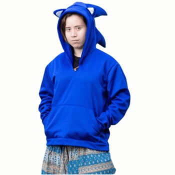 Blue Speedster Hedgehog Hoodie - Handmade