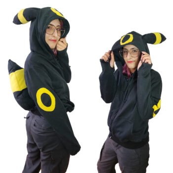 Moonlight Dark Fox Hoodie - Handmade